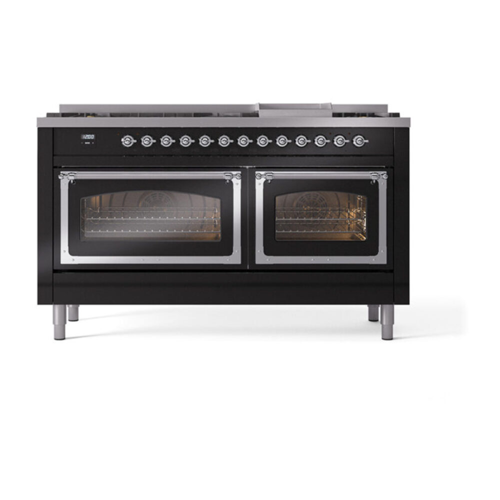 ILVE_UN60FNMPBKCLP_Nostalgie_II_60"_Dual_Fuel_Range_front_view