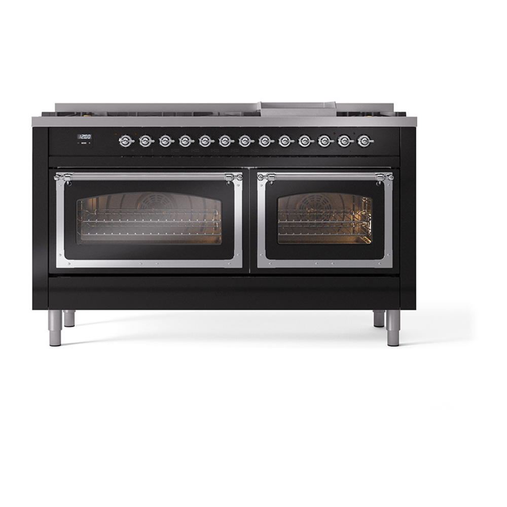 ILVE_UN60FNMPBKC_Nostalgie_II_60"_Dual_Fuel_Range_front_view
