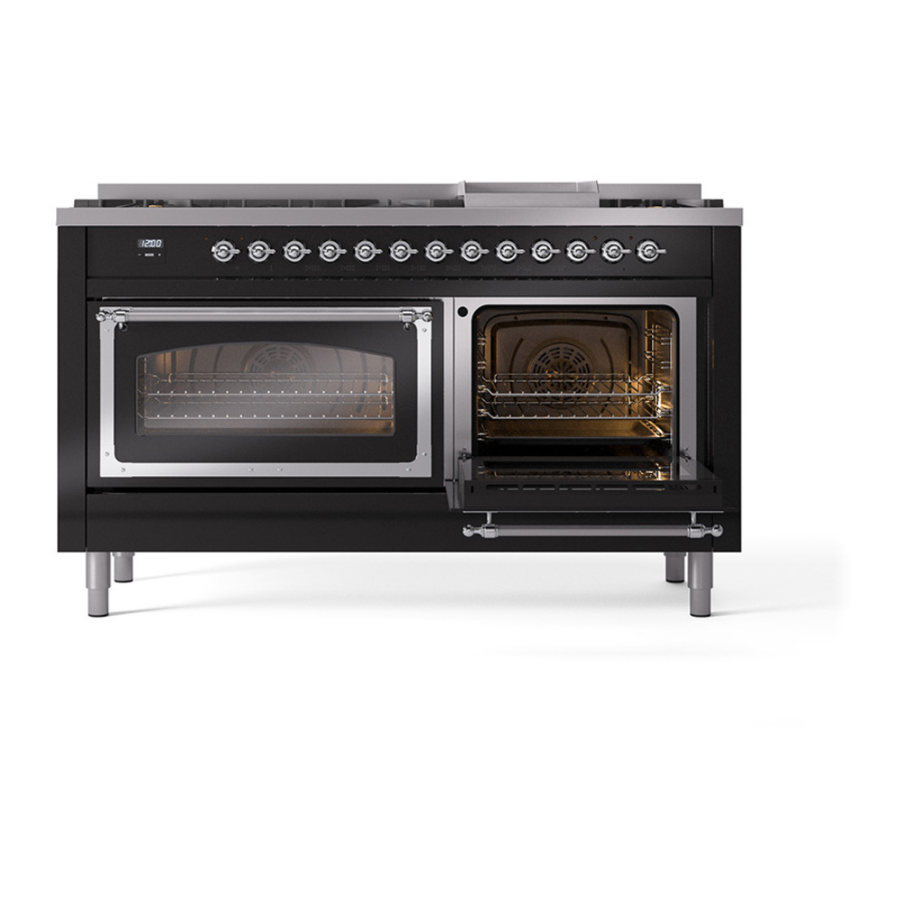 ILVE_UN60FNMPBKC_Nostalgie_II_60"_Dual_Fuel_Range_side_oven_door_opened