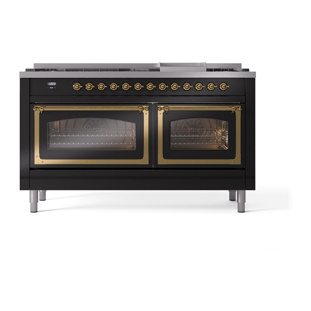 ILVE_UN60FNMPBKG_Nostalgie_II_60"_Dual_Fuel_Range_front_view