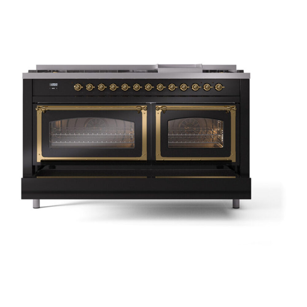 ILVE_UN60FNMPBKG_Nostalgie_II_60"_Dual_Fuel_Range_drawer_opened