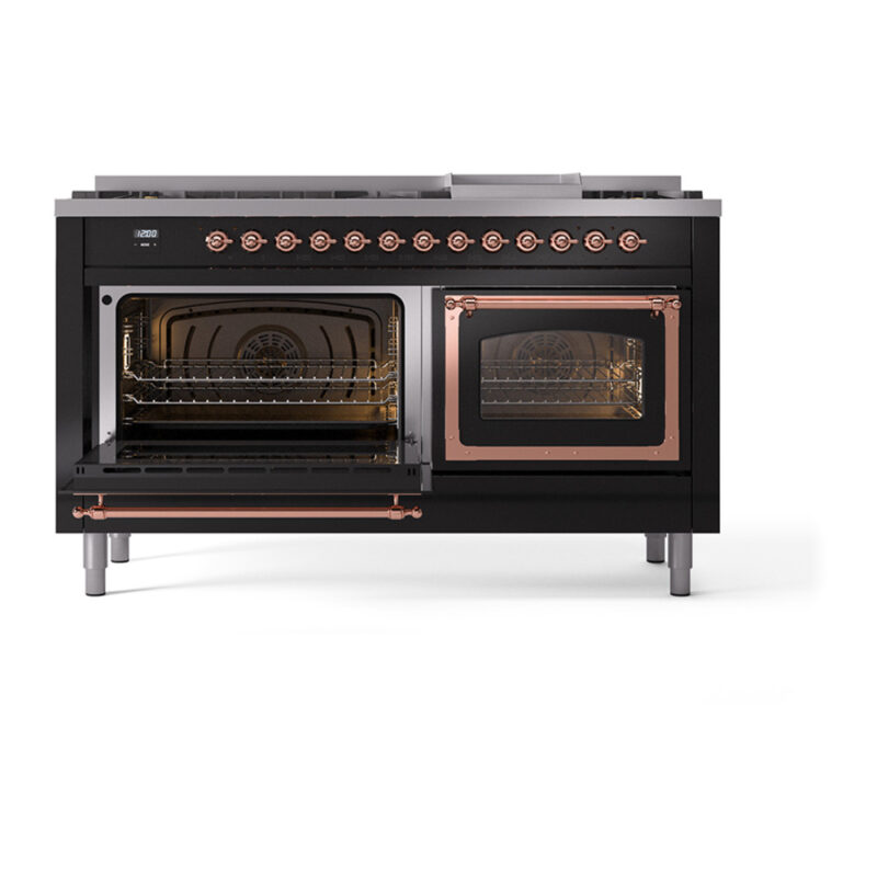 ILVE_UN60FNMPBKPLP_Nostalgie_II_60"_Dual_Fuel_Range_main_oven_door_opened