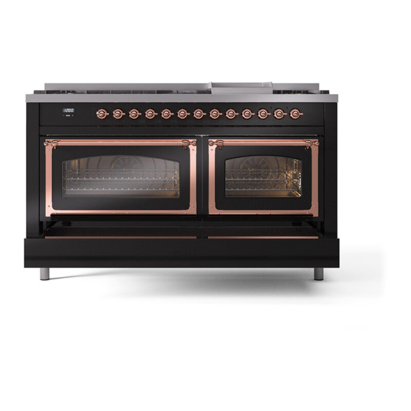 ILVE_UN60FNMPBKPLP_Nostalgie_II_60"_Dual_Fuel_Range_drawer_opened