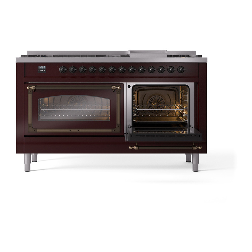 ILVE_UN60FNMPBUBLP_Nostalgie_II_60"_Dual_Fuel_Range_side_oven_door_opened