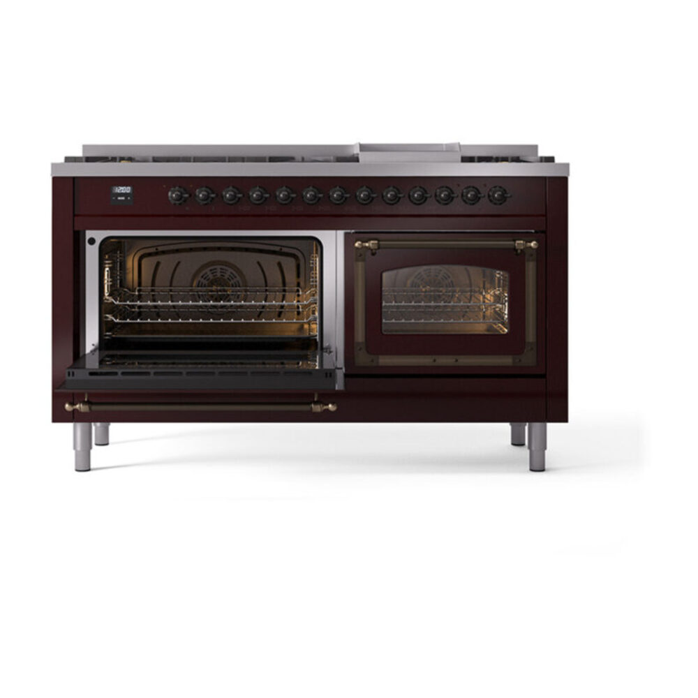 ILVE_UN60FNMPBUB_Nostalgie_II_60"_Dual_Fuel_Range_main_oven_door_opened