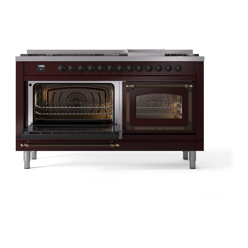 ILVE_UN60FNMPBUB_Nostalgie_II_60"_Dual_Fuel_Range_main_oven_door_opened
