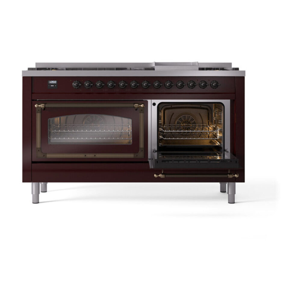 ILVE_UN60FNMPBUB_Nostalgie_II_60"_Dual_Fuel_Range_side_oven_door_opened