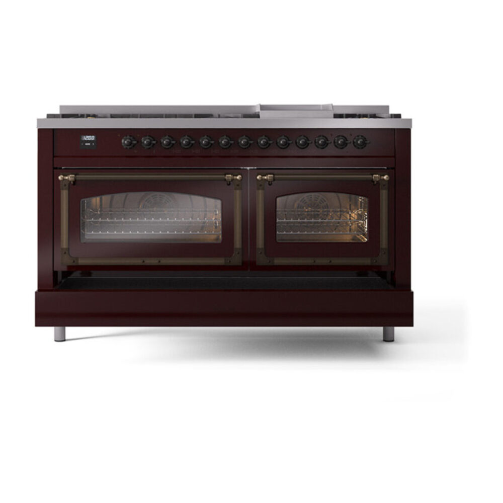 ILVE_UN60FNMPBUB_Nostalgie_II_60"_Dual_Fuel_Range_drawer_opened