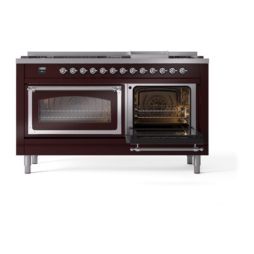 ILVE_UN60FNMPBUCLP_Nostalgie_II_60"_Dual_Fuel_Range_side_oven_door_opened