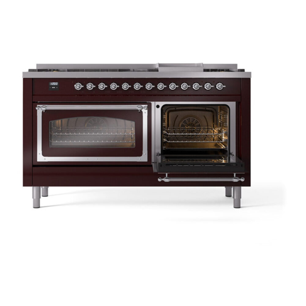 ILVE_UN60FNMPBUC_Nostalgie_II_60"_Dual_Fuel_Range_side_oven_door_opened