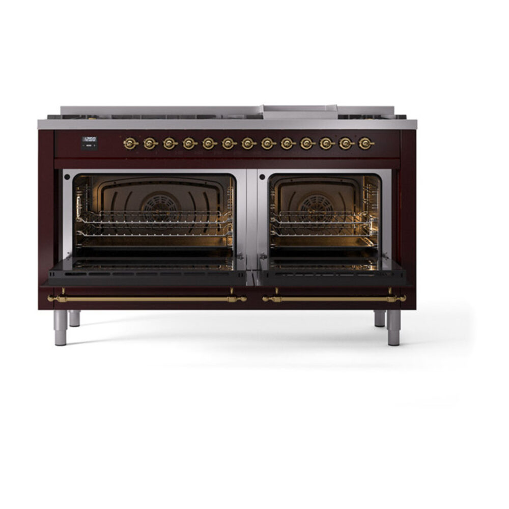 ILVE_UN60FNMPBUGLP_Nostalgie_II_60"_Dual_Fuel_Range_oven_door_opened