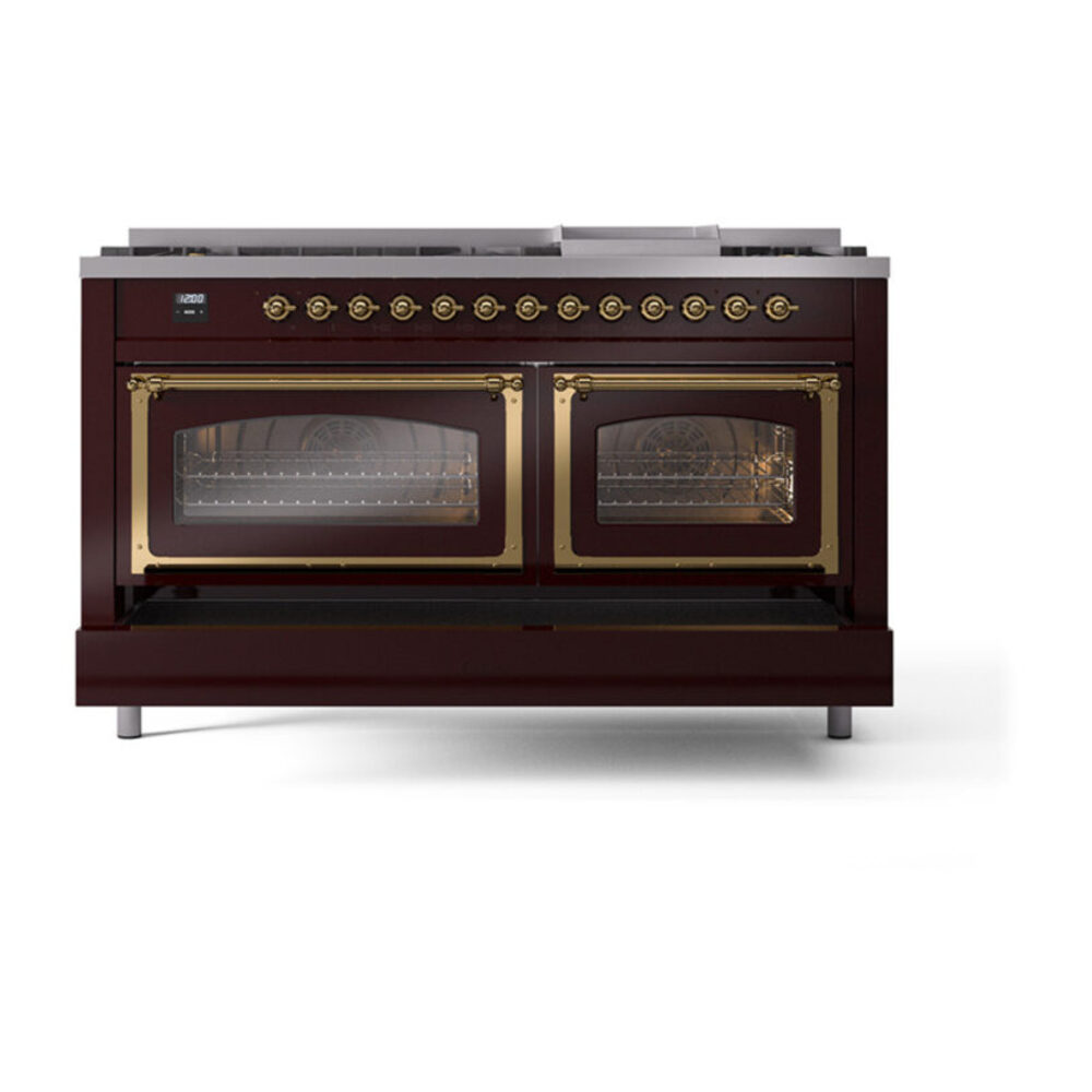 ILVE_UN60FNMPBUGLP_Nostalgie_II_60"_Dual_Fuel_Range_drawer_opened