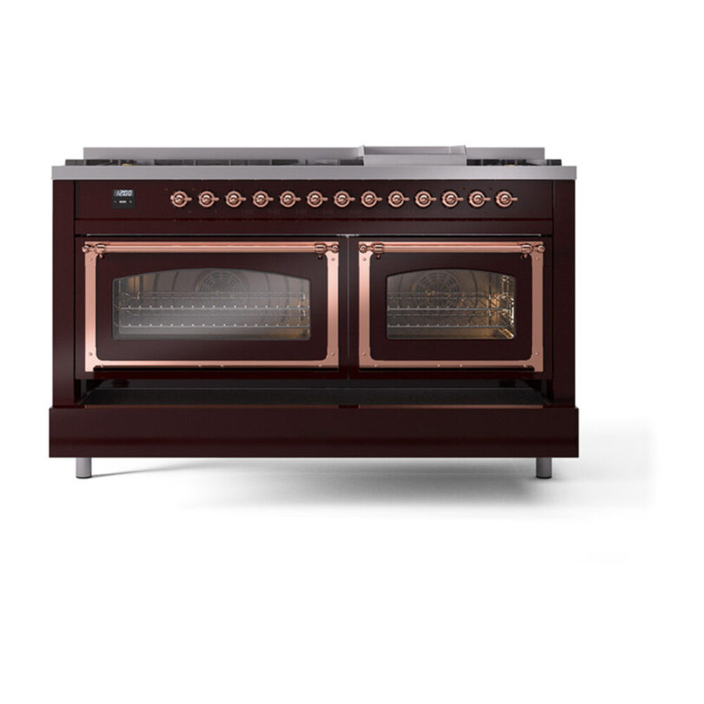 ILVE_UN60FNMPBUPLP_Nostalgie_II_60"_Dual_Fuel_Range_drawer_opened