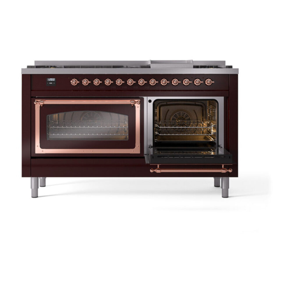 ILVE_UN60FNMPBUP_Nostalgie_II_60"_Dual_Fuel_Range_side_oven_door_opened