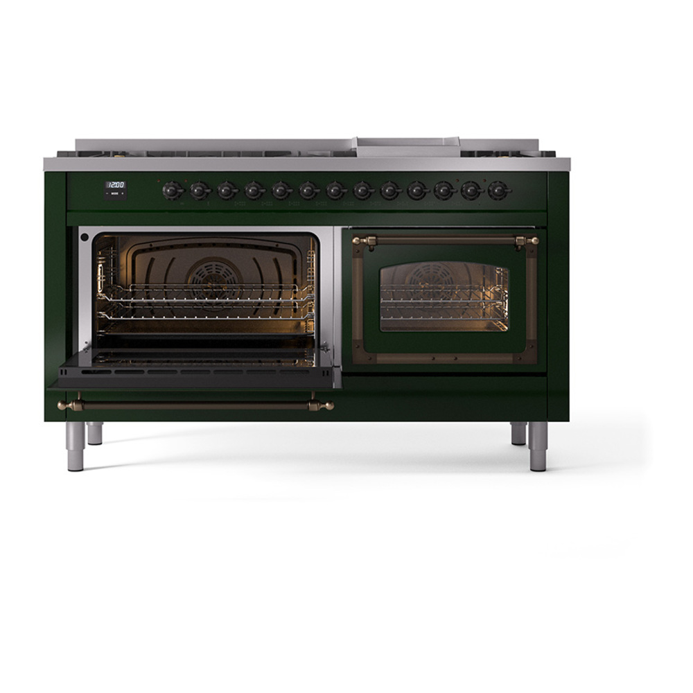ILVE_UN60FNMPEGBLP_Nostalgie_II_60"_Dual_Fuel_Range_main_oven_door_opened