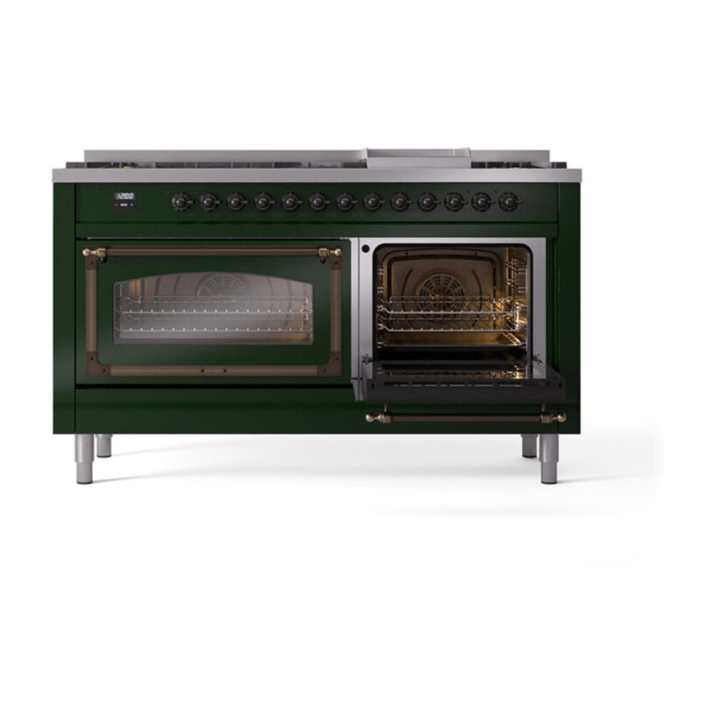 ILVE_UN60FNMPEGB_Nostalgie_II_60"_Dual_Fuel_Range_side_oven_door_opened