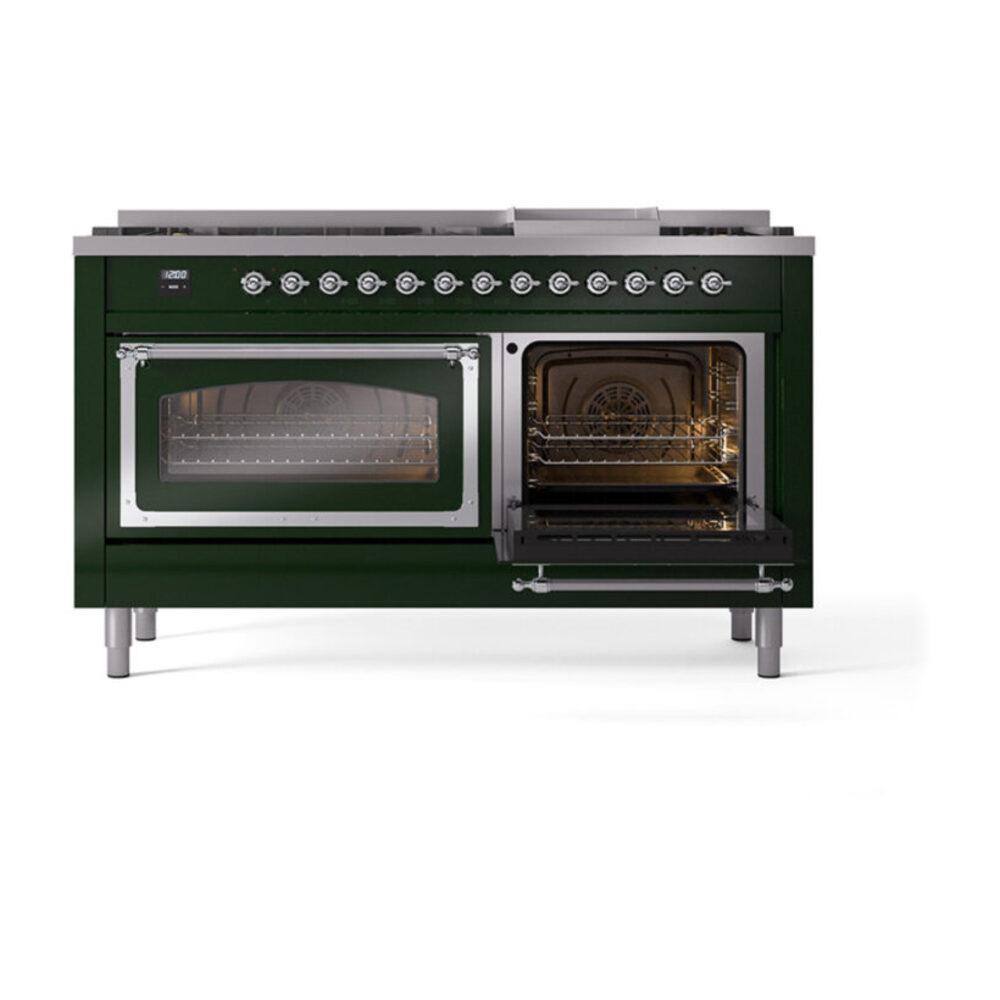 ILVE_UN60FNMPEGCLP_Nostalgie_II_60"_Dual_Fuel_Range_side_oven_door_opened