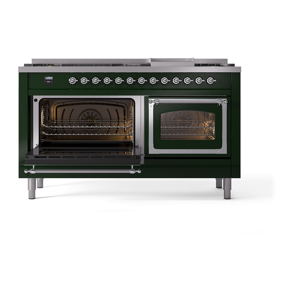 ILVE_UN60FNMPEGC_Nostalgie_II_60"_Dual_Fuel_Range_main_oven_door_opened