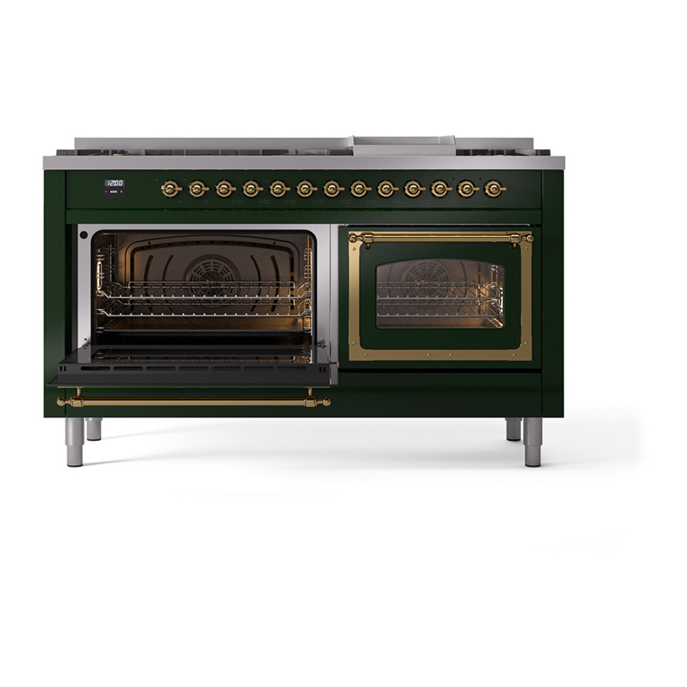 ILVE_UN60FNMPEGGLP_Nostalgie_II_60"_Dual_Fuel_Range_main_oven_door_opened
