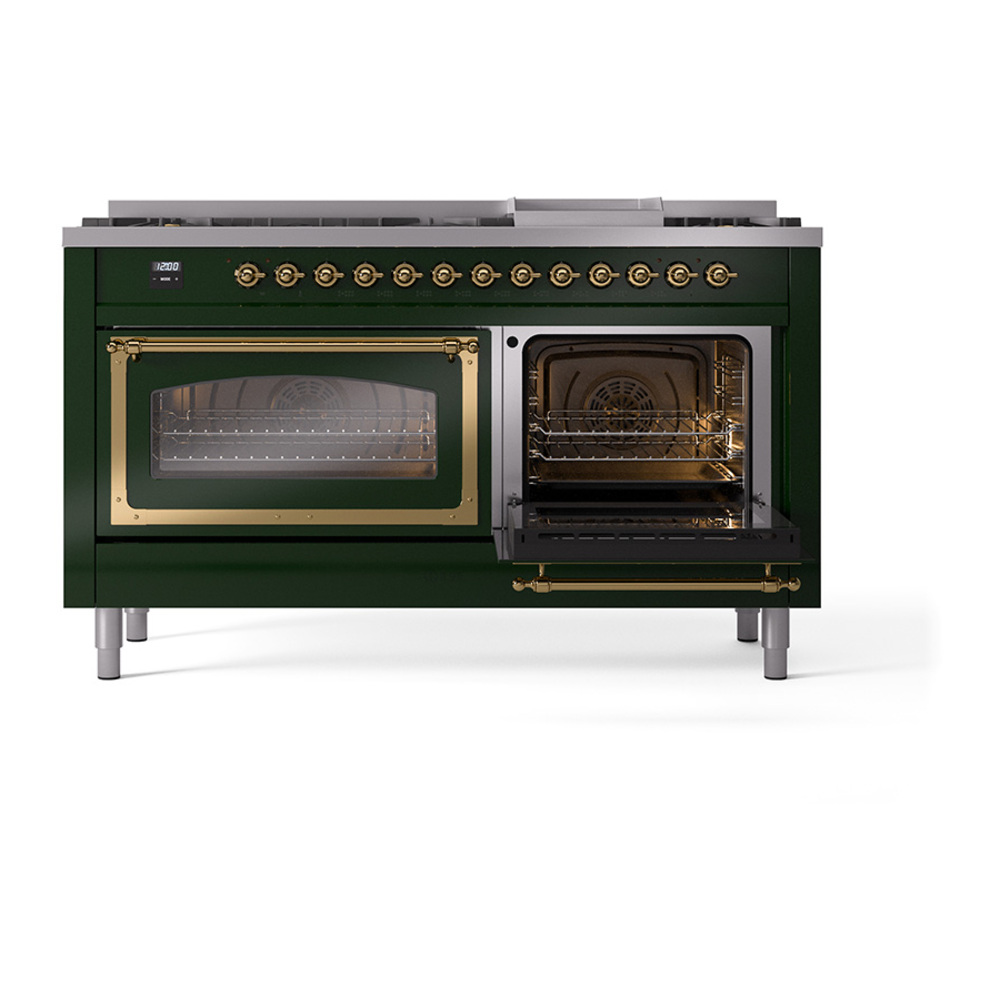 ILVE_UN60FNMPEGGLP_Nostalgie_II_60"_Dual_Fuel_Range_side_oven_door_opened