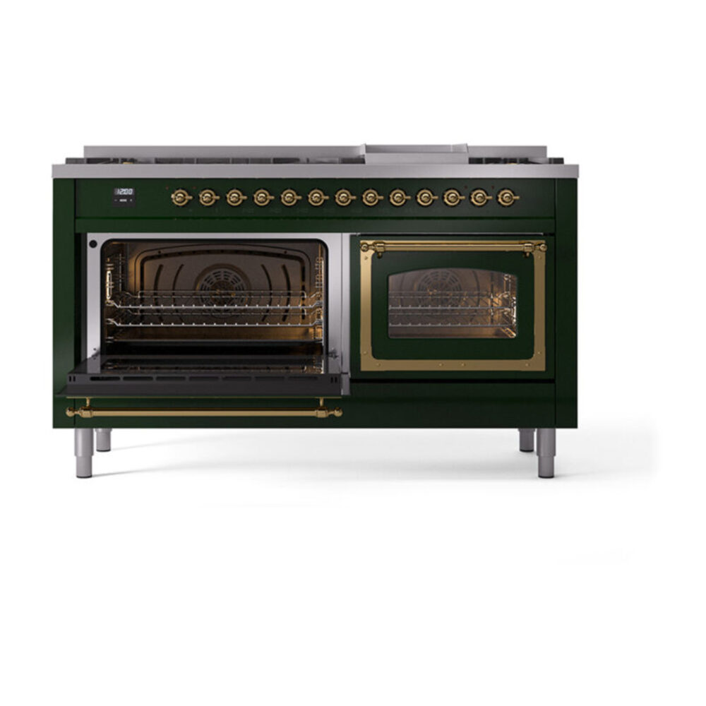 ILVE_UN60FNMPEGG_Nostalgie_II_60"_Dual_Fuel_Range_main_oven_door_opened
