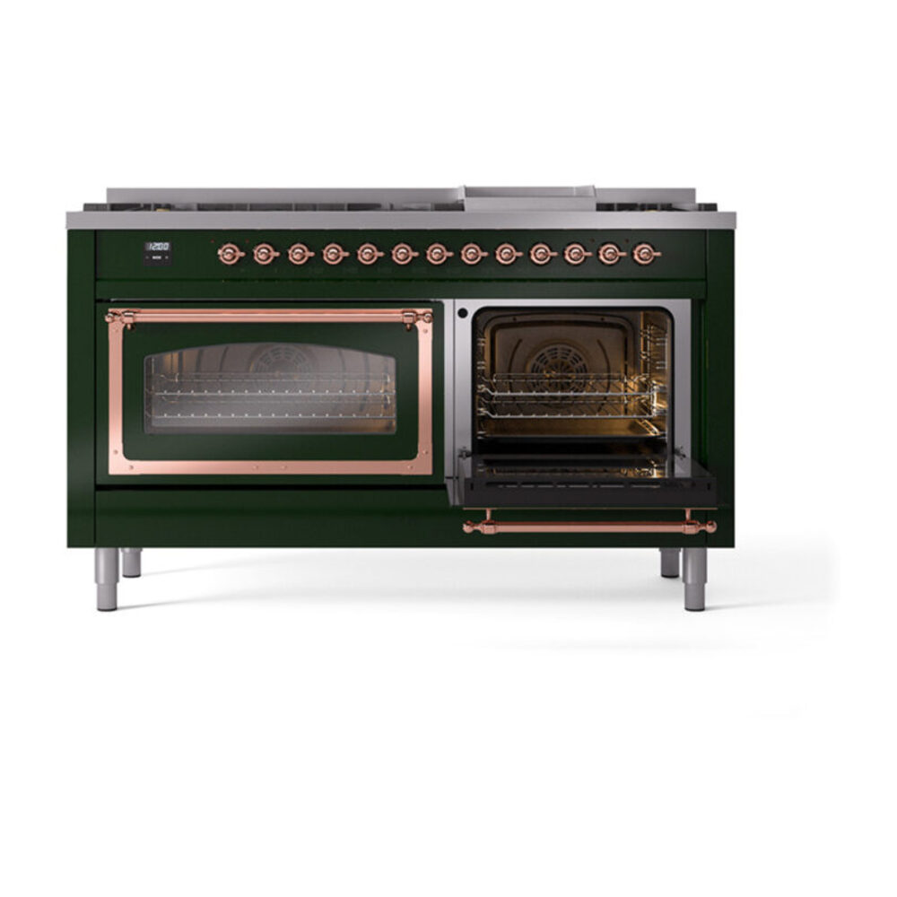 ILVE_UN60FNMPEGPLP_Nostalgie_II_60"_Dual_Fuel_Range_side_oven_door_opened