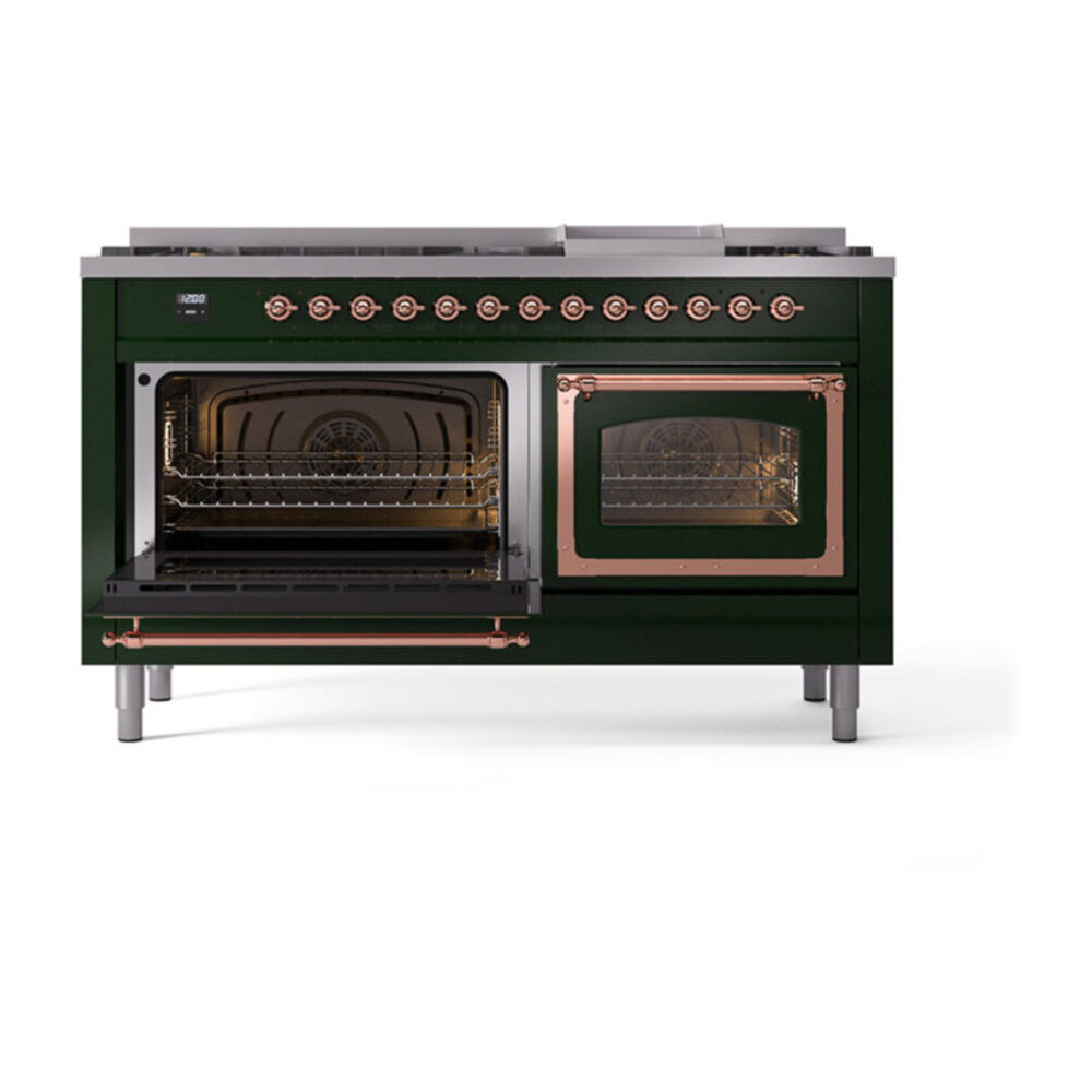 ILVE_UN60FNMPEGP_Nostalgie_II_60"_Dual_Fuel_Range_main_oven_door_opened