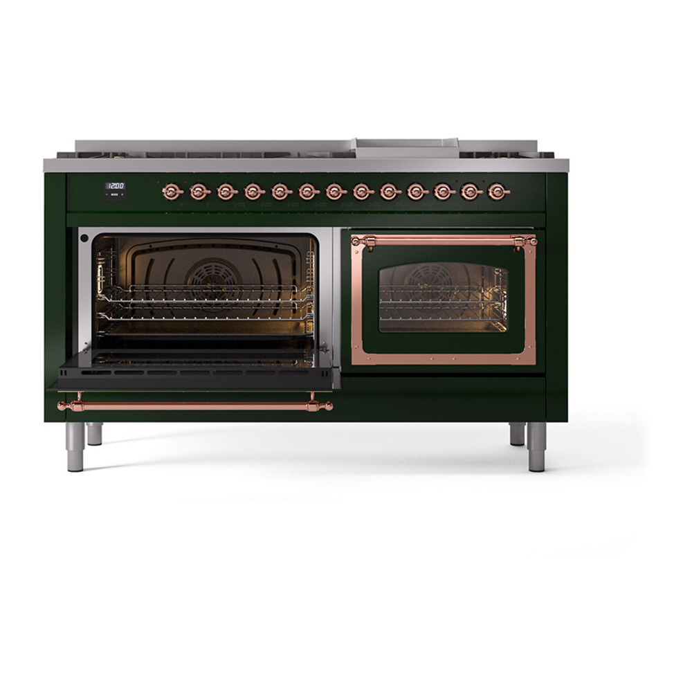 ILVE_UN60FNMPEGP_Nostalgie_II_60"_Dual_Fuel_Range_main_oven_door_opened