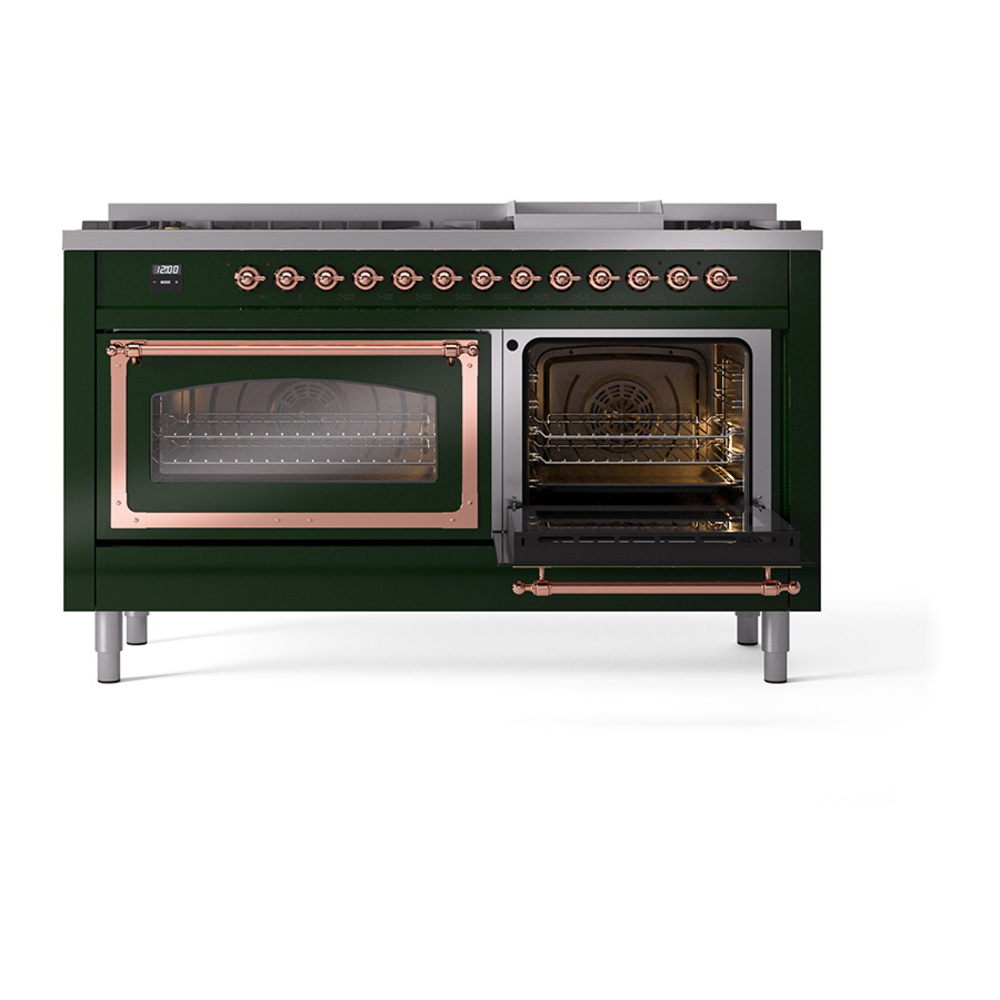 ILVE_UN60FNMPEGP_Nostalgie_II_60"_Dual_Fuel_Range_side_oven_door_opened