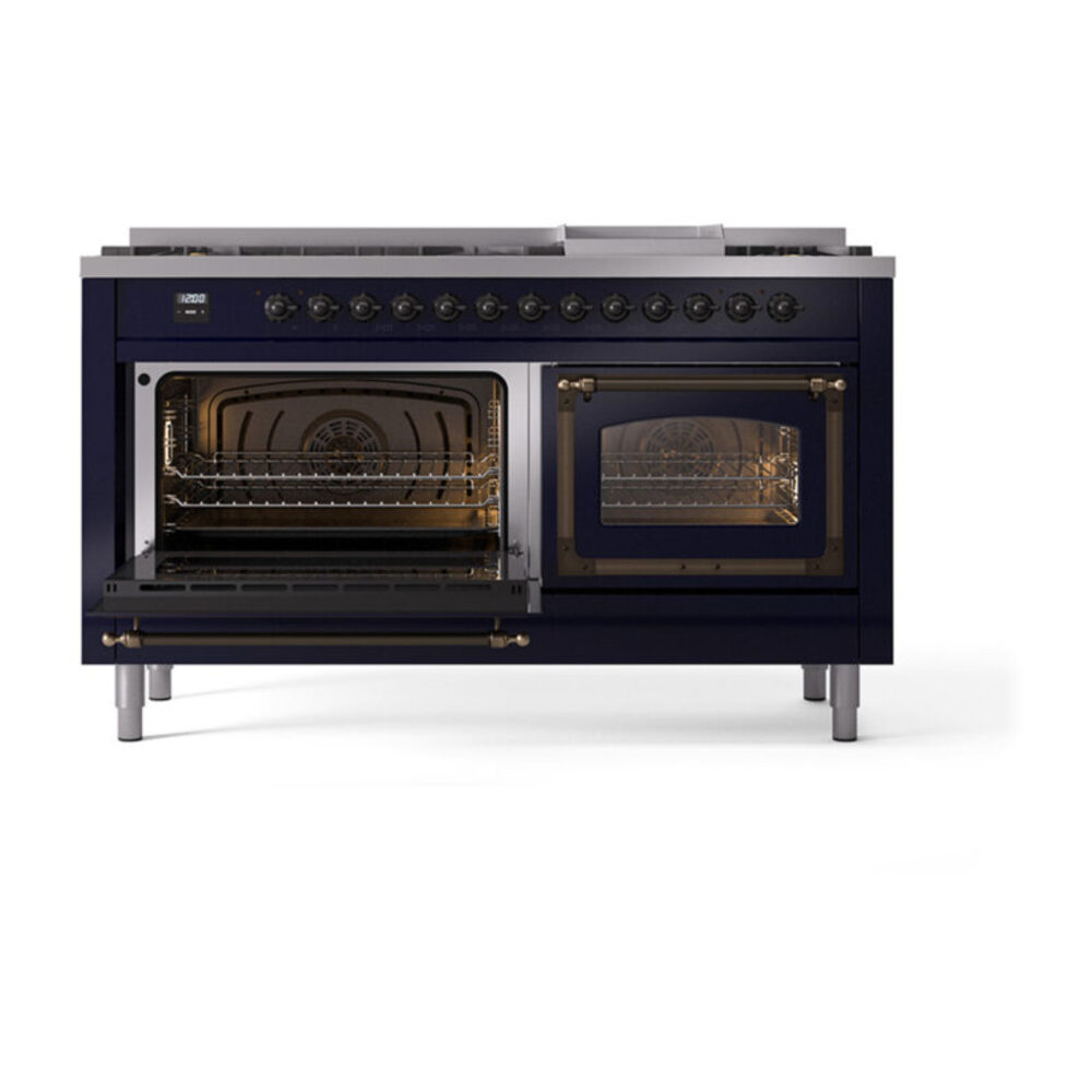 ILVE_UN60FNMPMBBLP_Nostalgie_II_60"_Dual_Fuel_Range_main_oven_door_opened