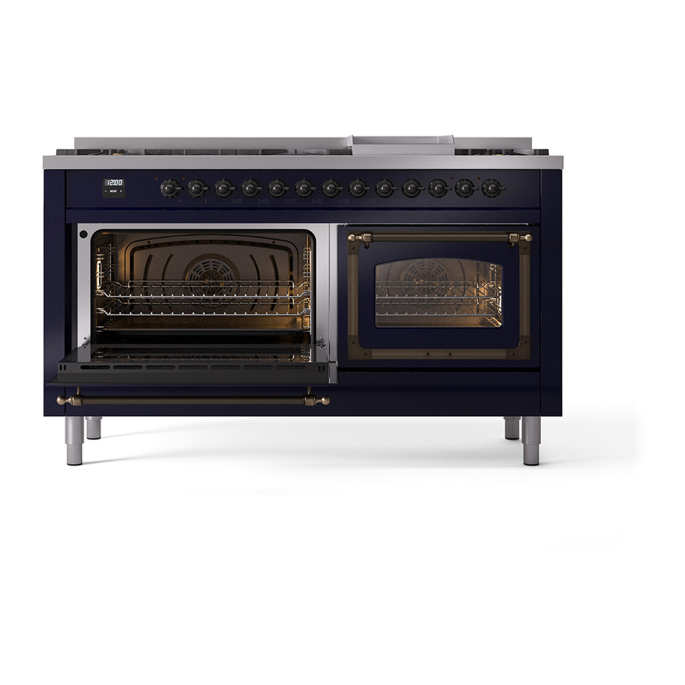 ILVE_UN60FNMPMBBLP_Nostalgie_II_60"_Dual_Fuel_Range_main_oven_door_opened