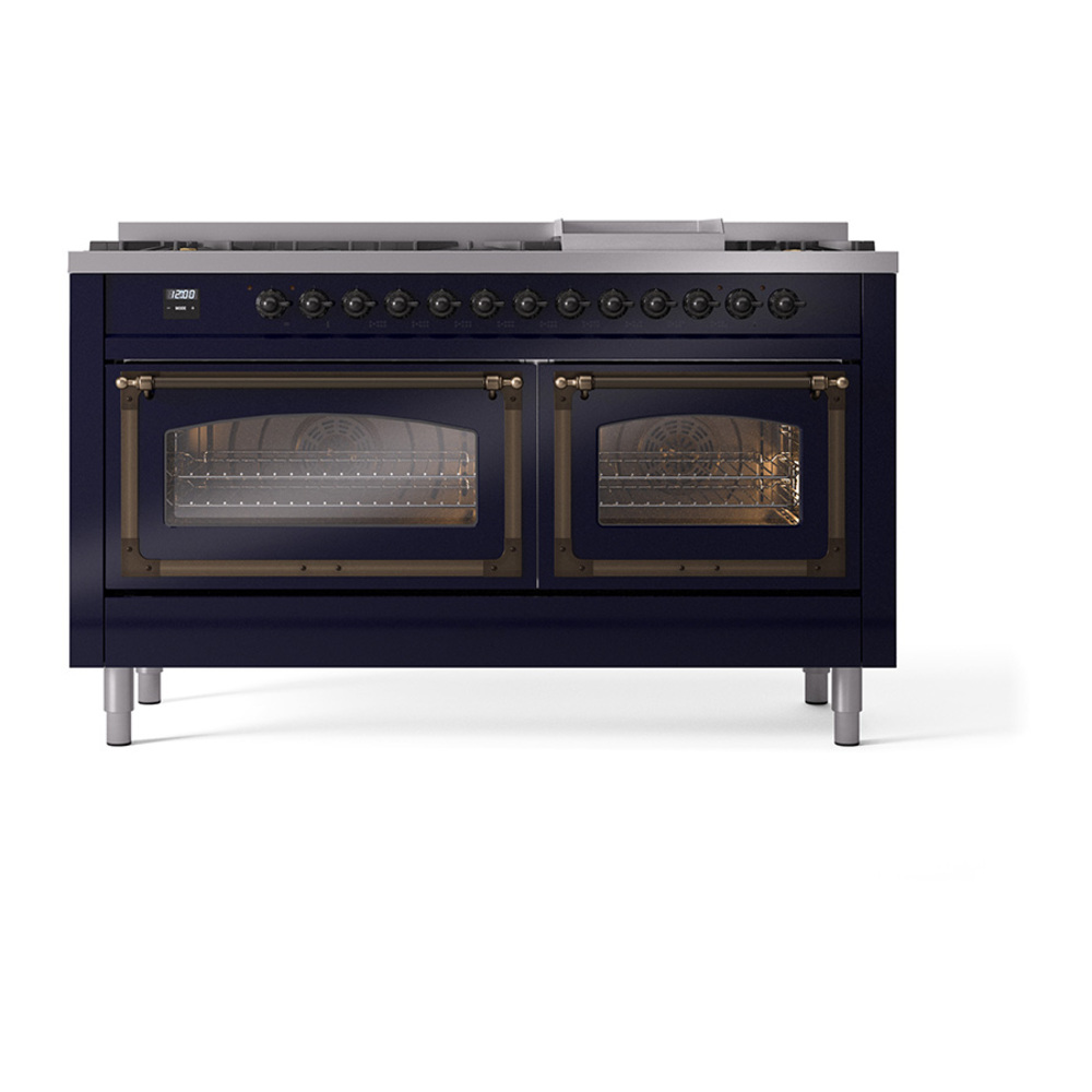 ILVE_UN60FNMPMBB_Nostalgie_II_60"_Dual_Fuel_Range_front_view