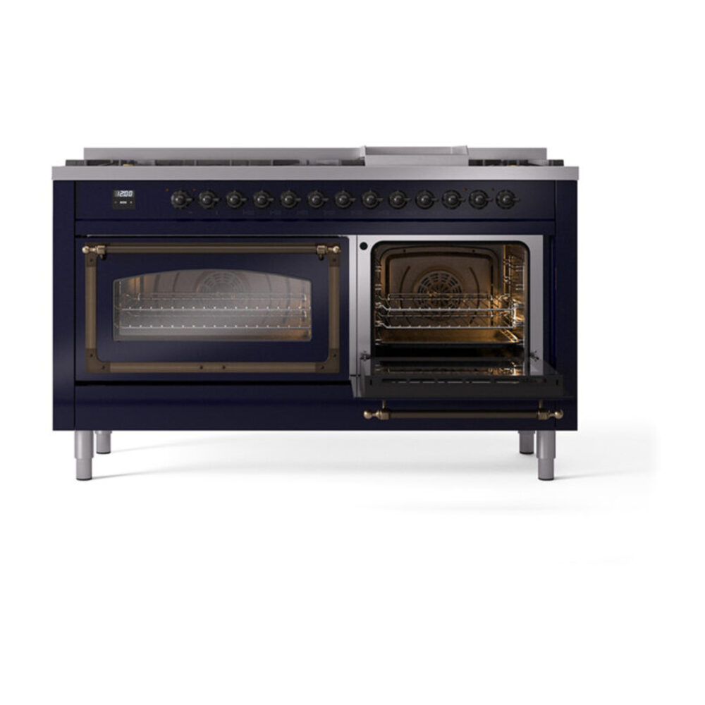 ILVE_UN60FNMPMBB_Nostalgie_II_60"_Dual_Fuel_Range_side_oven_door_opened