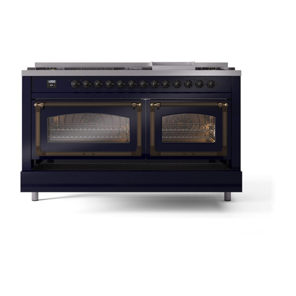 ILVE_UN60FNMPMBB_Nostalgie_II_60"_Dual_Fuel_Range_drawer_opened