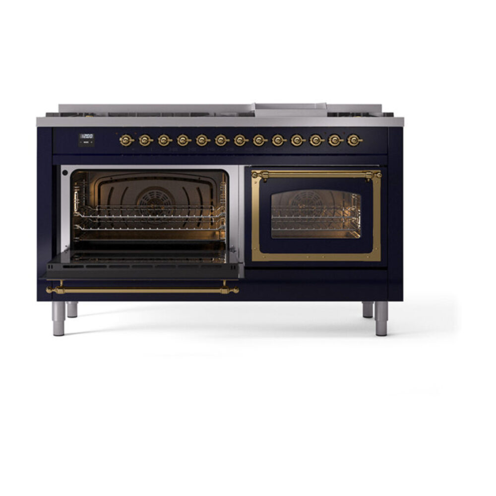 ILVE_UN60FNMPMBGLP_Nostalgie_II_60"_Dual_Fuel_Range_main_oven_door_opened