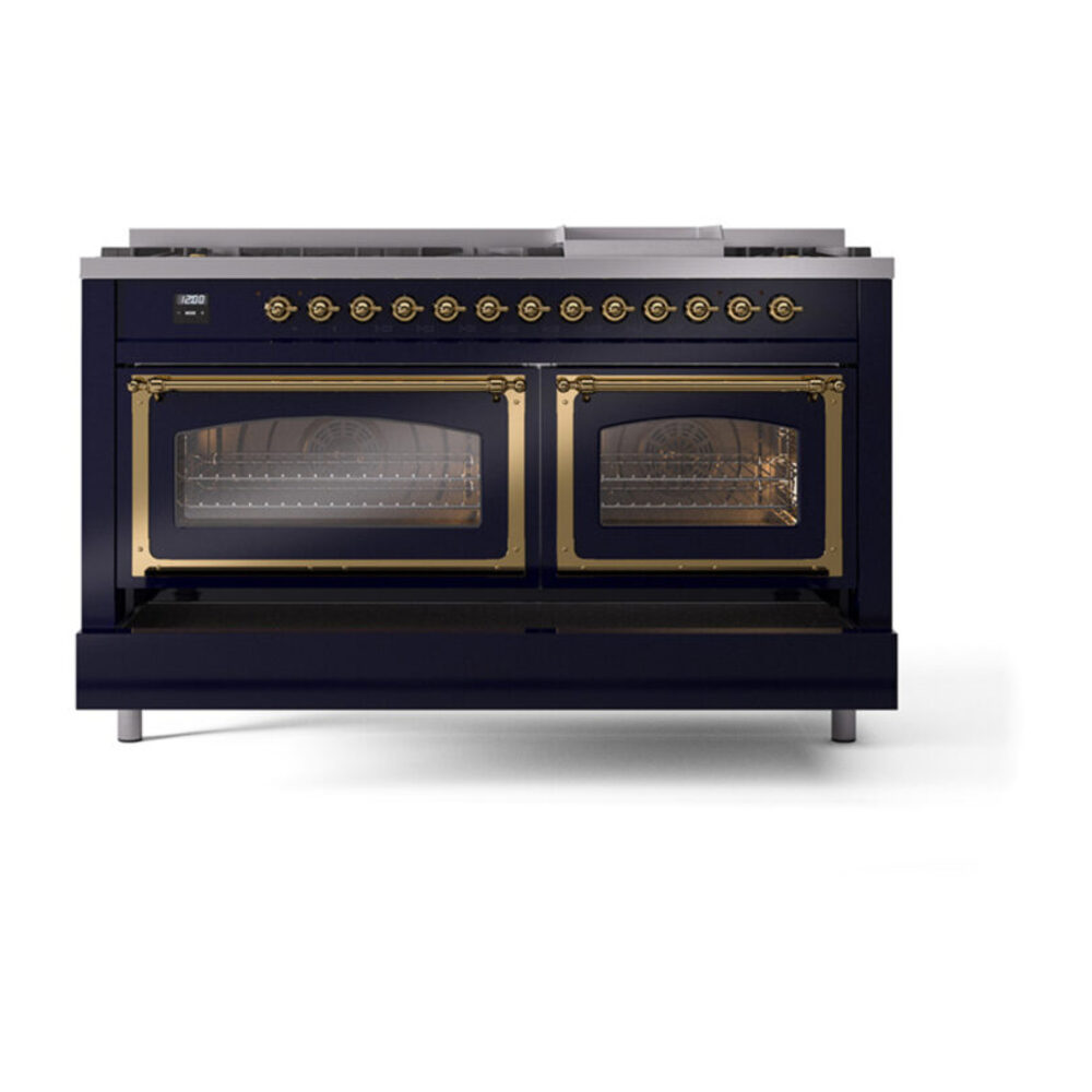 ILVE_UN60FNMPMBGLP_Nostalgie_II_60"_Dual_Fuel_Range_drawer_opened
