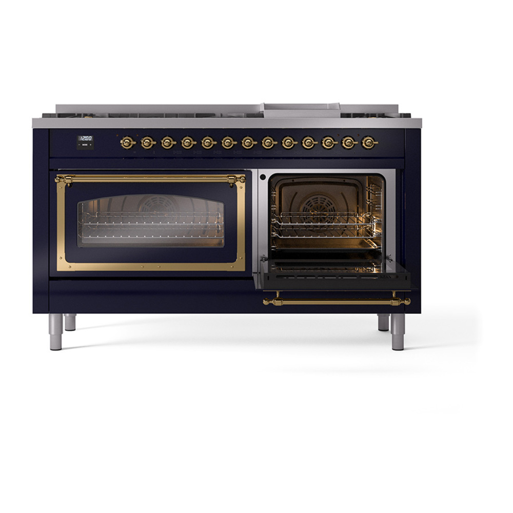 ILVE_UN60FNMPMBG_Nostalgie_II_60"_Dual_Fuel_Range_side_oven_door_opened