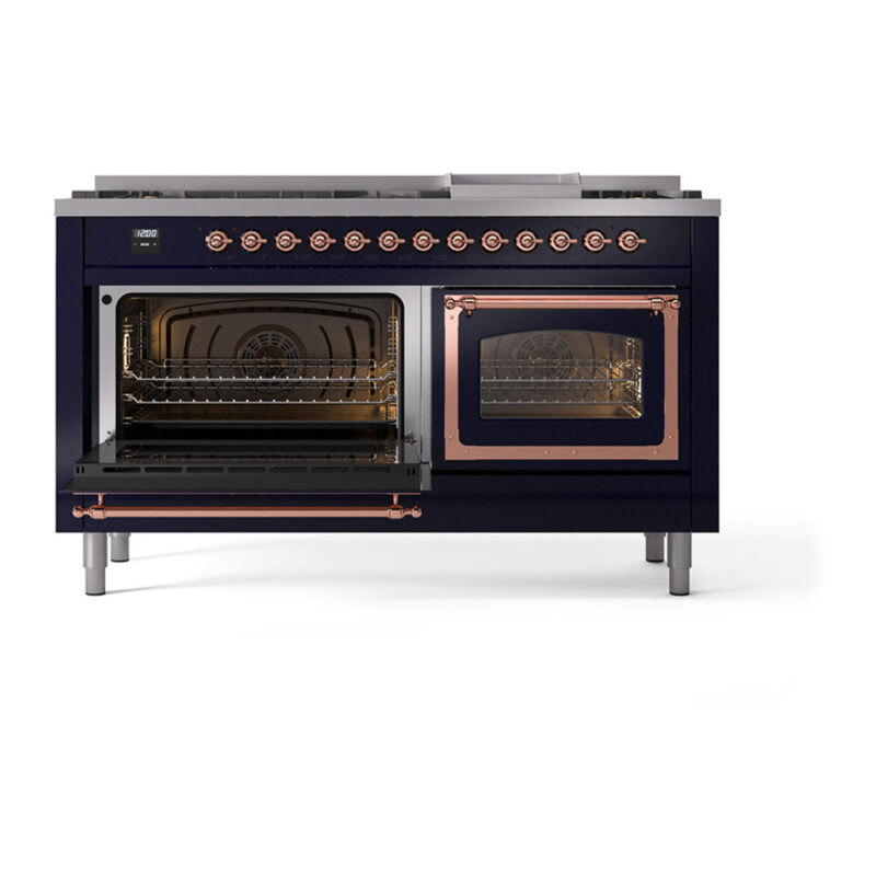 ILVE_UN60FNMPMBPLP_Nostalgie_II_60"_Dual_Fuel_Range_main_oven_door_opened
