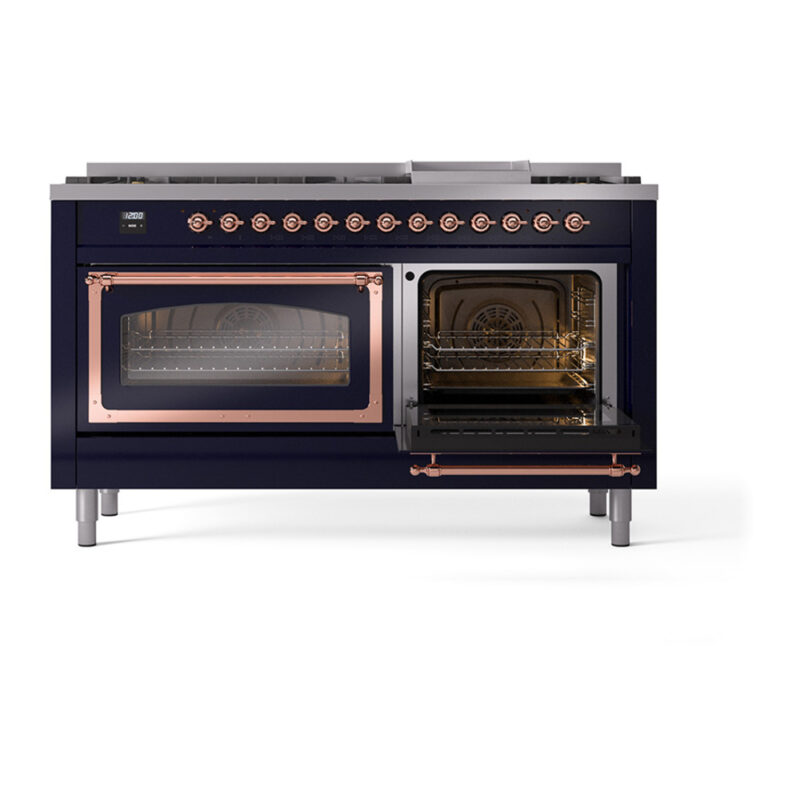 ILVE_UN60FNMPMBPLP_Nostalgie_II_60"_Dual_Fuel_Range_side_oven_door_opened