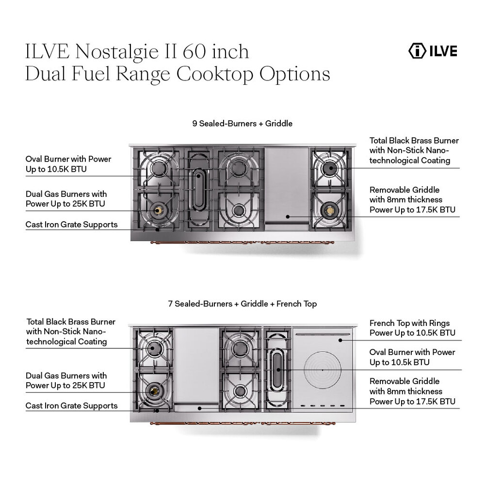 ILVE UN60F Nostalgie II Noblesse 60 inch Dual Fuel Range