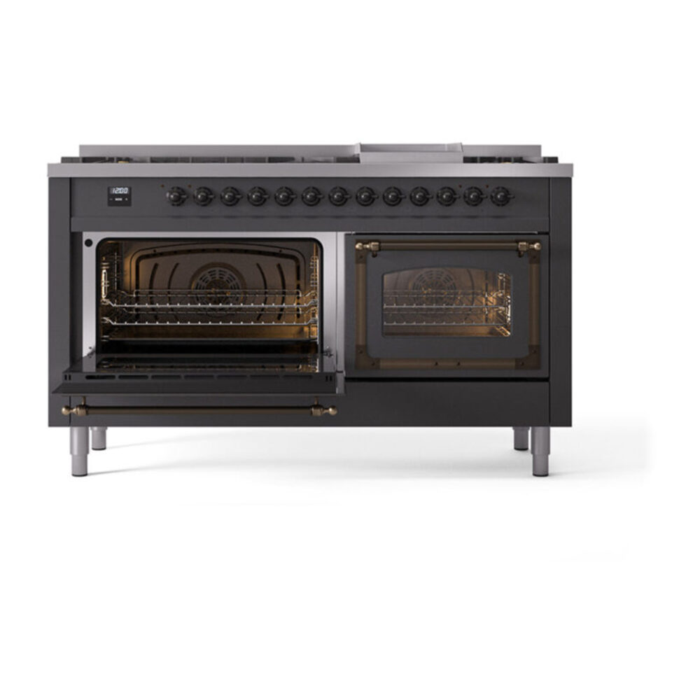 ILVE_UN60FNMPMGBLP_Nostalgie_II_60"_Dual_Fuel_Range_main_oven_door_opened