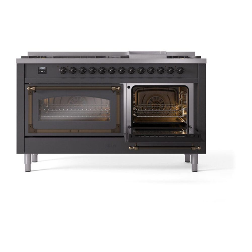 ILVE_UN60FNMPMGBLP_Nostalgie_II_60"_Dual_Fuel_Range_side_oven_door_opened