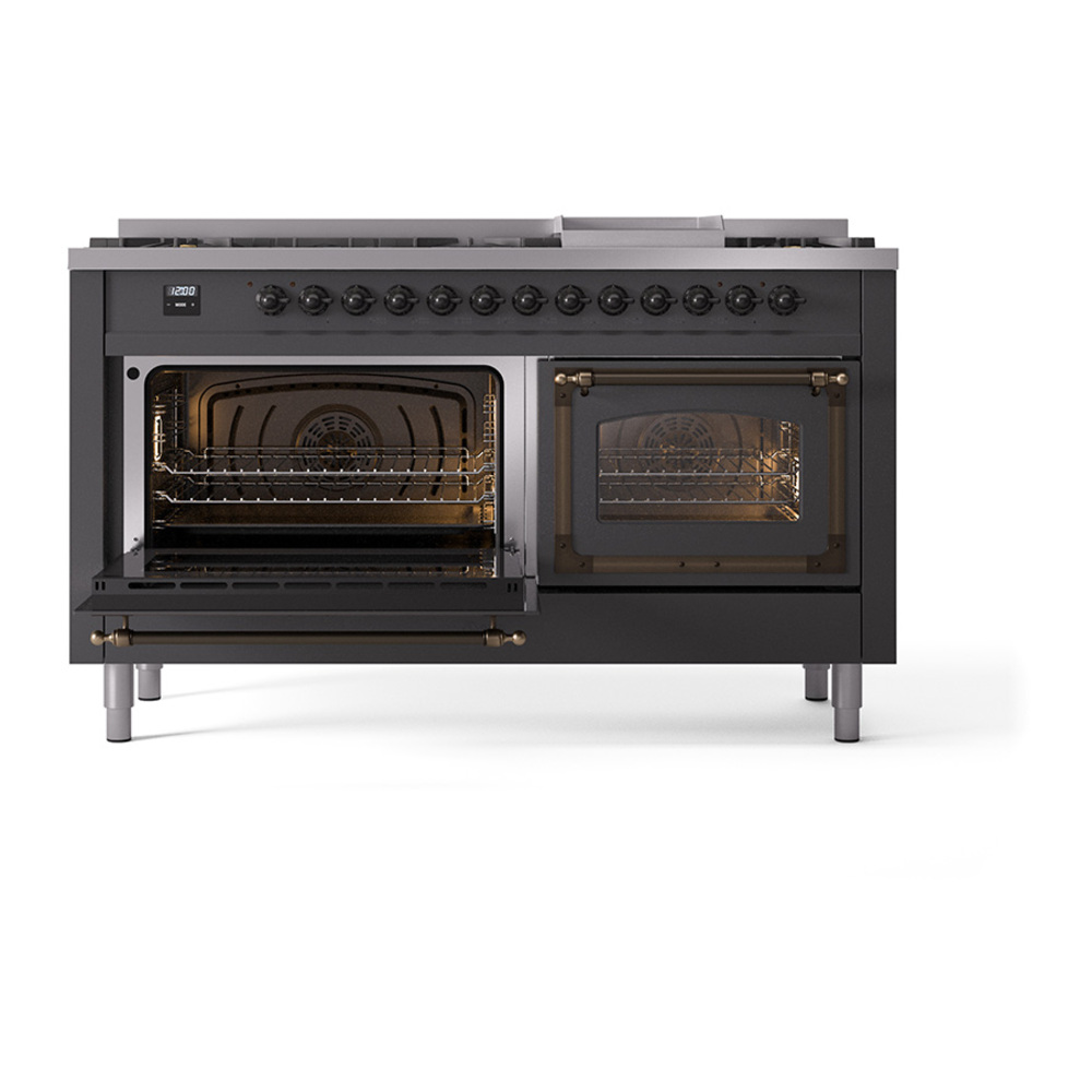 ILVE_UN60FNMPMGB_Nostalgie_II_60"_Dual_Fuel_Range_main_oven_door_opened