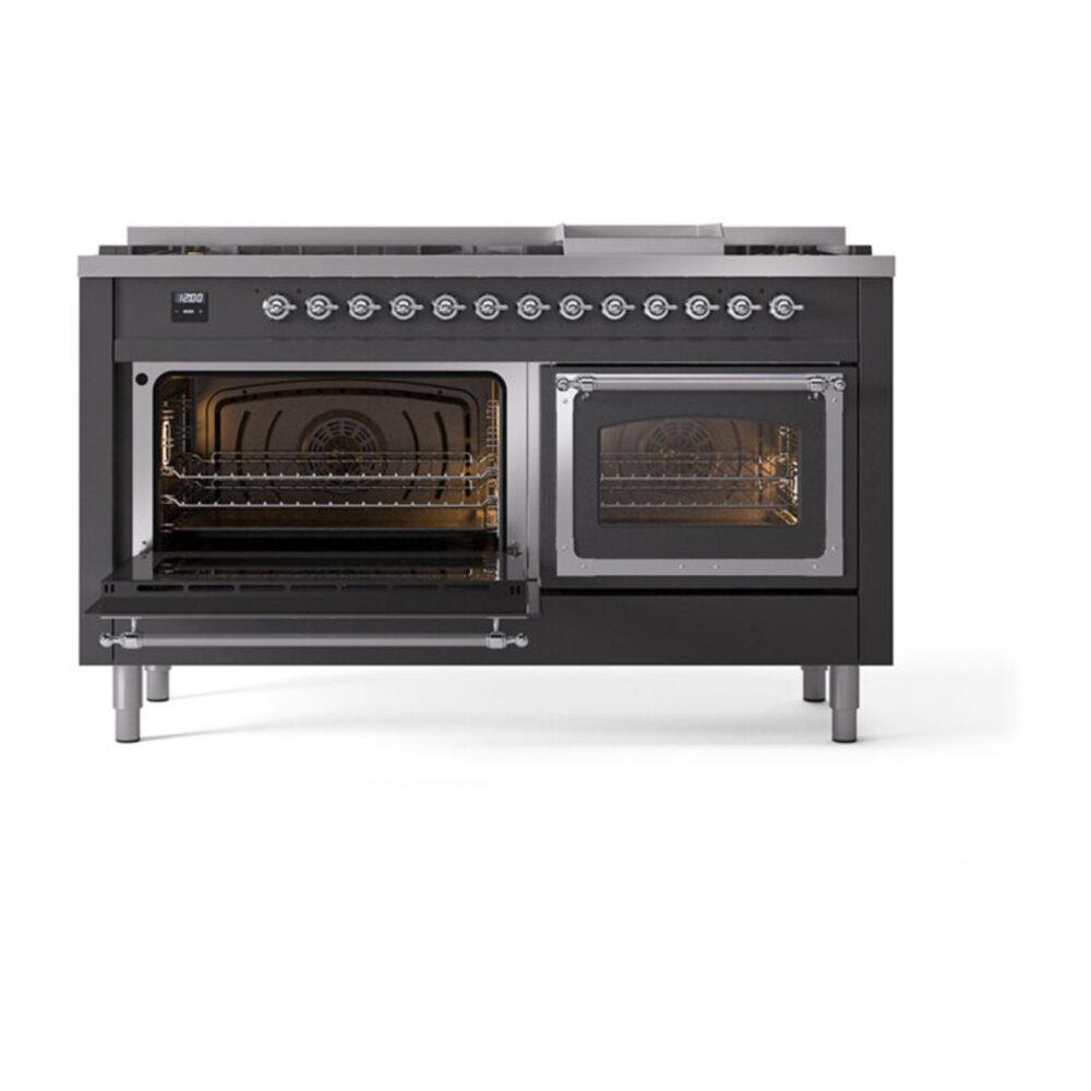 ILVE_UN60FNMPMGCLP_Nostalgie_II_60"_Dual_Fuel_Range_main_oven_door_opened