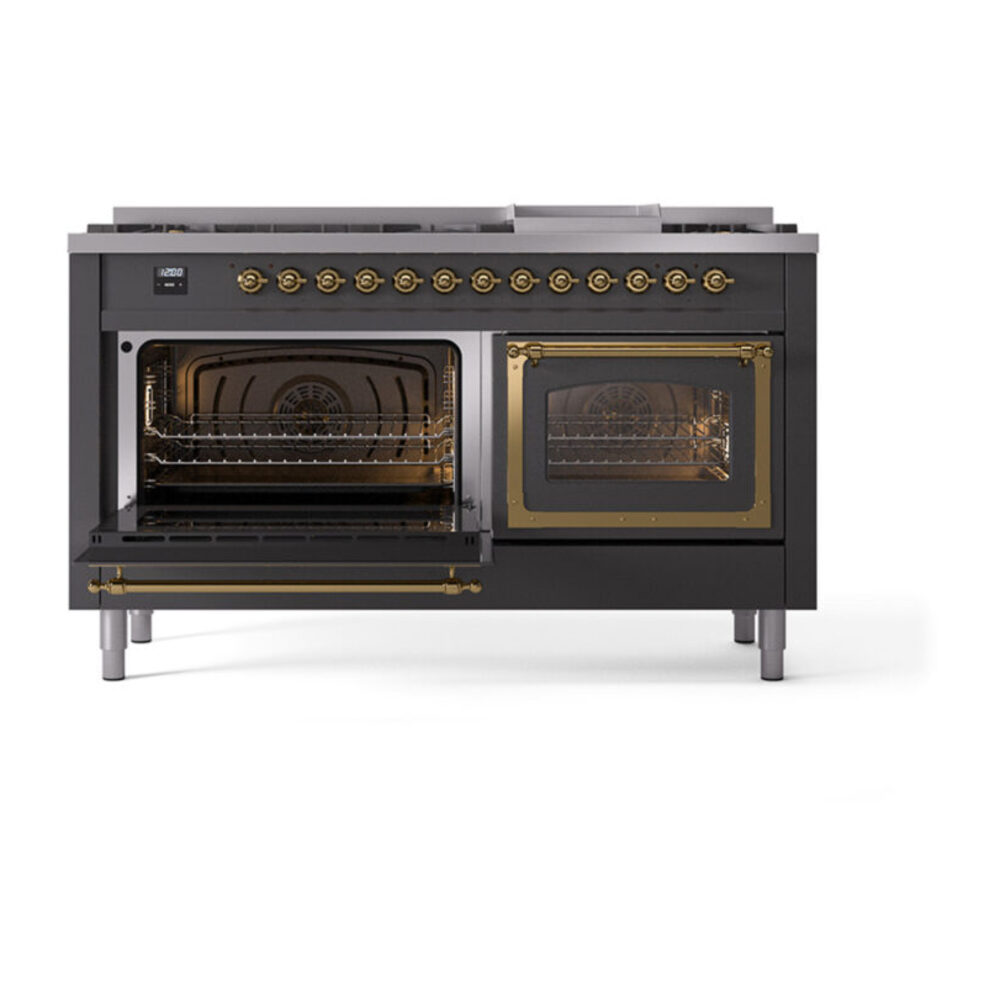 ILVE_UN60FNMPMGGLP_Nostalgie_II_60"_Dual_Fuel_Range_main_oven_door_opened