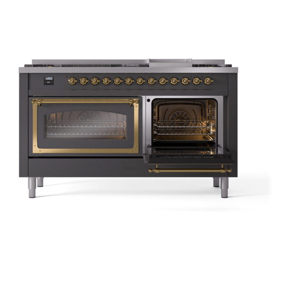 ILVE_UN60FNMPMGGLP_Nostalgie_II_60"_Dual_Fuel_Range_side_oven_door_opened