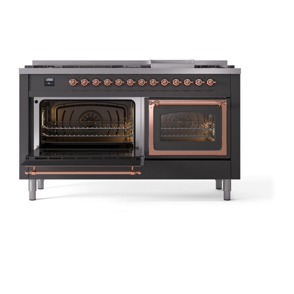 ILVE_UN60FNMPMGPLP_Nostalgie_II_60"_Dual_Fuel_Range_main_oven_door_opened