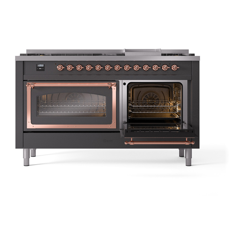 ILVE_UN60FNMPMGPLP_Nostalgie_II_60"_Dual_Fuel_Range_side_oven_door_opened