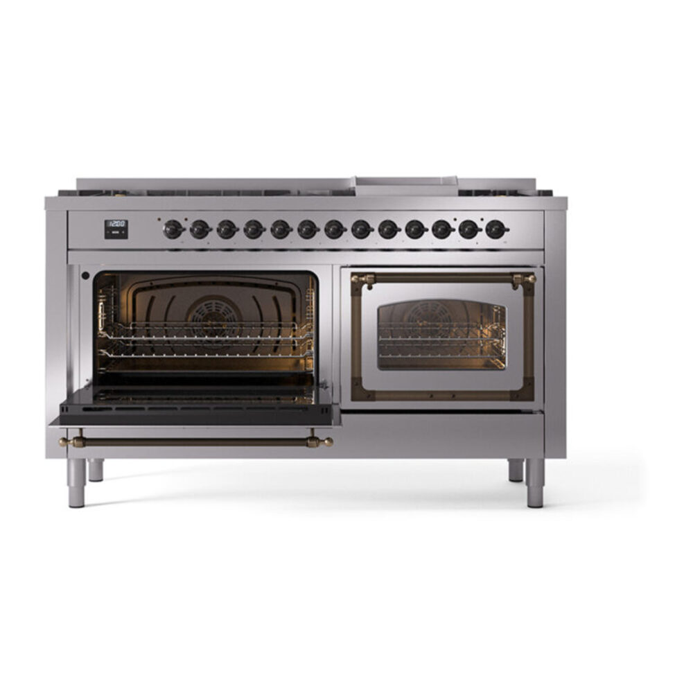 ILVE_UN60FNMPSSBLP_Nostalgie_II_60"_Dual_Fuel_Range_main_oven_door_opened
