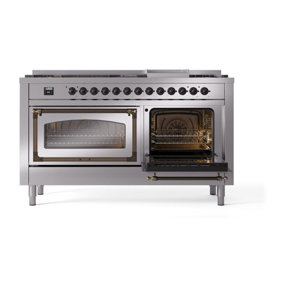 ILVE_UN60FNMPSSBLP_Nostalgie_II_60"_Dual_Fuel_Range_side_oven_door_opened